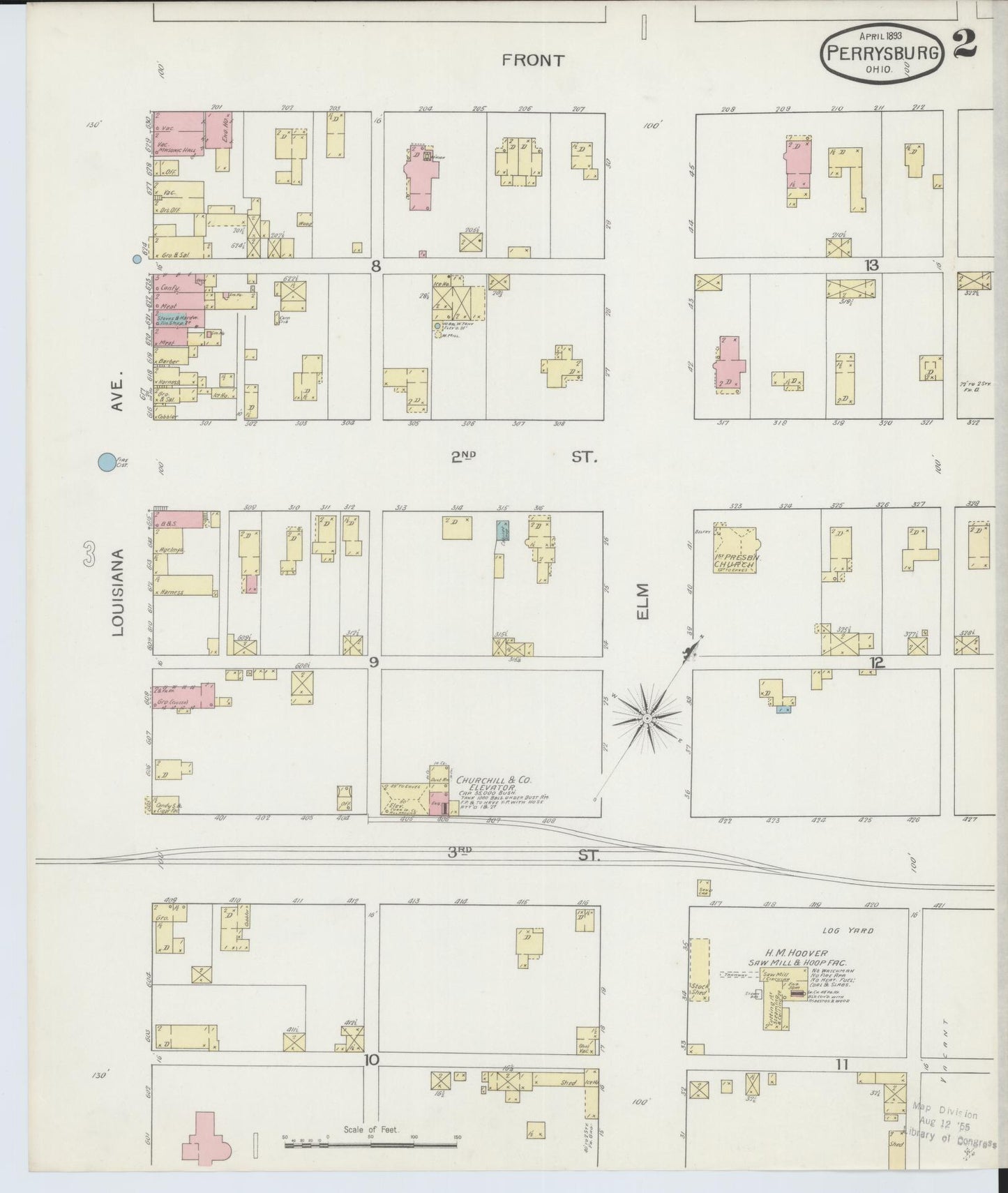 Sanborn Fire Insurance Map from Perrysburg, Wood County, Ohio (1893), Sheet #0002 - Complete Map Set gallery image, historic Sanborn map, vintage wall art, Ohio Ohio