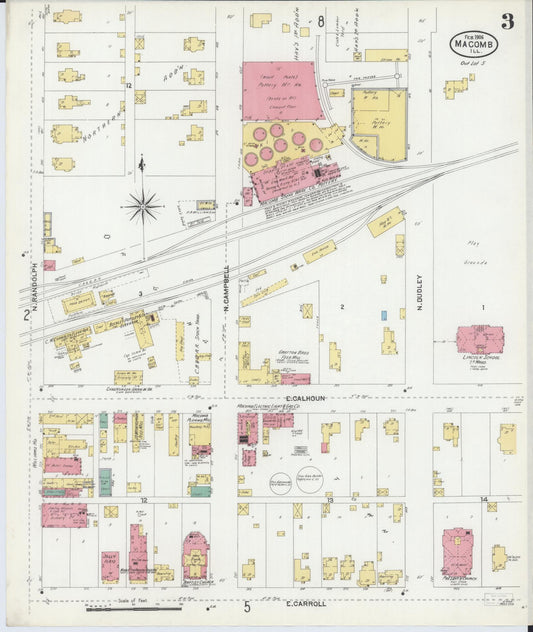 Sanborn Fire Insurance Map from Macomb, Mcdonough County, Illinois (1906), Sheet #0003 - Historic Sanborn Fire Insurance Map Print, vintage old map wall art, antique decor, genealogy gift, Illinois Illinois map