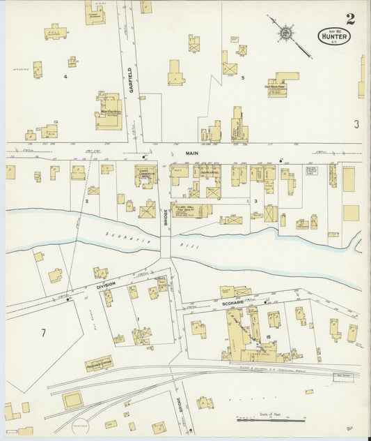 Sanborn Fire Insurance Map from Hunter, Greene County, New York (1912), Sheet #0002 - Historic Sanborn Fire Insurance Map Print, vintage old map wall art, antique decor, genealogy gift, New York New York map