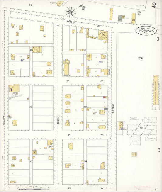 Sanborn Fire Insurance Map from Norwalk, Los Angeles County, California (1907), Sheet #0002 - Historic Sanborn Fire Insurance Map Print, vintage old map wall art, antique decor, genealogy gift, California California map