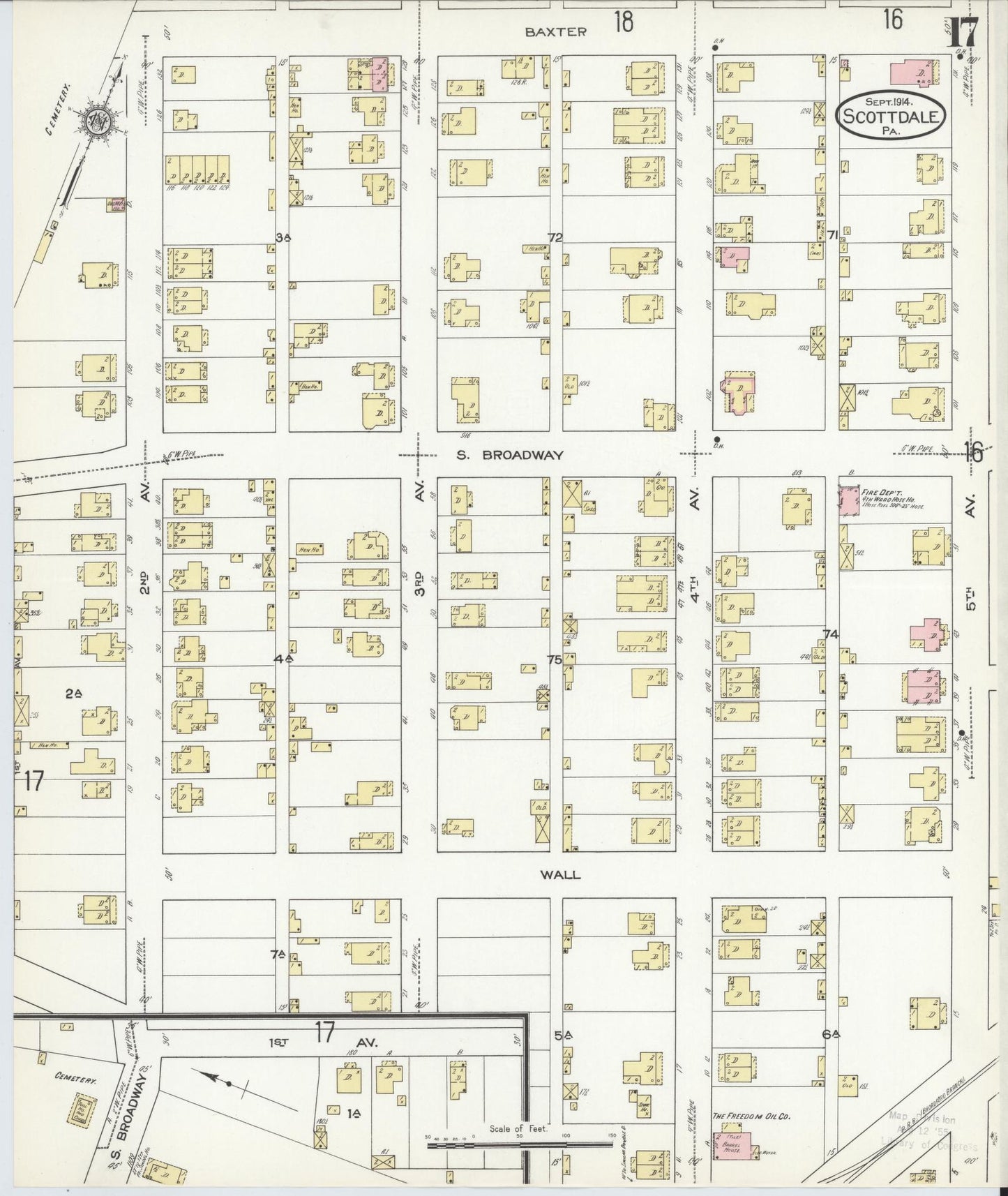 Sanborn Fire Insurance Map from Scottdale, Westmoreland County, Pennsylvania (1914), Sheet #0017 - Complete Map Set gallery image, historic Sanborn map, vintage wall art, Pennsylvania Pennsylvania