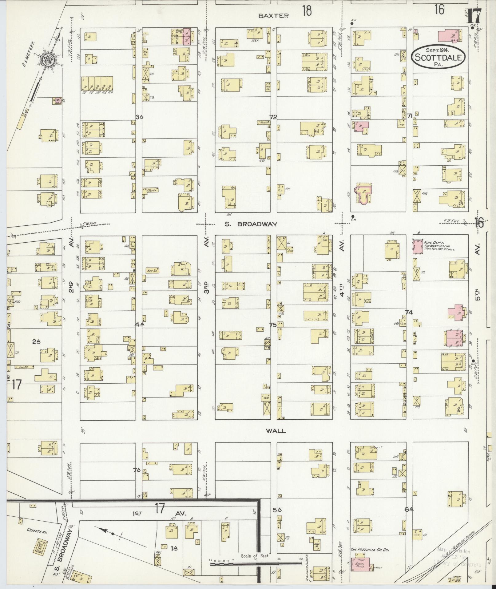 Sanborn Fire Insurance Map from Scottdale, Westmoreland County, Pennsylvania (1914), Sheet #0017 - Complete Map Set gallery image, historic Sanborn map, vintage wall art, Pennsylvania Pennsylvania
