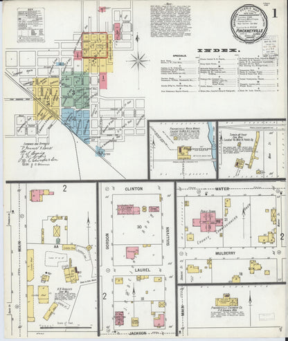 Sanborn Fire Insurance Map from Pinckneyville, Perry County, Illinois (1900), Sheet #0001 - Complete Map Set gallery image, historic Sanborn map, vintage wall art, Illinois Illinois