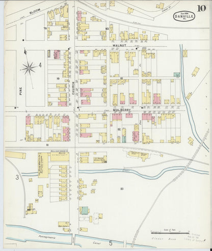 Sanborn Fire Insurance Map from Danville, Montour County, Pennsylvania (1896), Sheet #0010 - Complete Map Set gallery image, historic Sanborn map, vintage wall art, Pennsylvania Pennsylvania