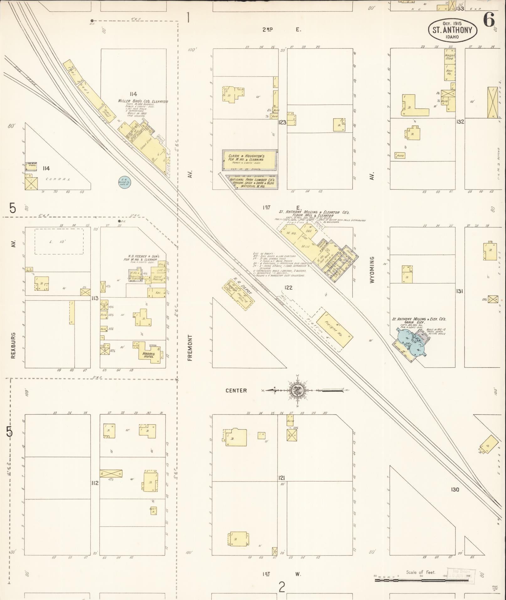 Sanborn Fire Insurance Map from Saint Anthony, Fremont County, Idaho (1915), Sheet #0006 - Complete Map Set gallery image, historic Sanborn map, vintage wall art, Idaho Idaho