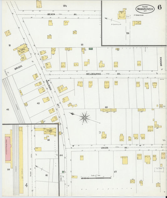 Sanborn Fire Insurance Map from Mamaroneck, Westchester County, New York (1902), Sheet #0006 - Historic Sanborn Fire Insurance Map Print, vintage old map wall art, antique decor, genealogy gift, New York New York map