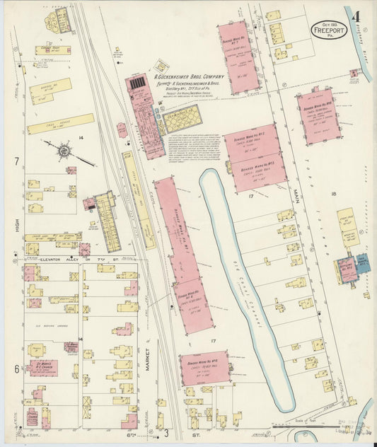 Sanborn Fire Insurance Map from Freeport, Armstrong County, Pennsylvania (1913), Sheet #0004 - Historic Sanborn Fire Insurance Map Print, vintage old map wall art, antique decor, genealogy gift, Pennsylvania Pennsylvania map
