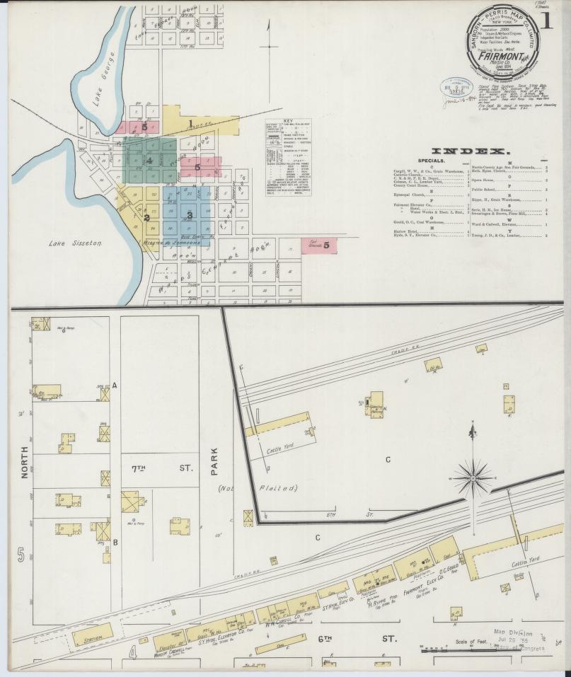 Sanborn Fire Insurance Map from Fairmont, Martin County, Minnesota. (1894) – Map View