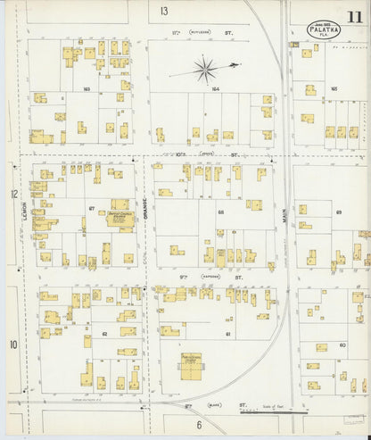 Sanborn Fire Insurance Map from Palatka, Putnam County, Florida (1903), Sheet #0011 - Complete Map Set gallery image, historic Sanborn map, vintage wall art, Florida Florida