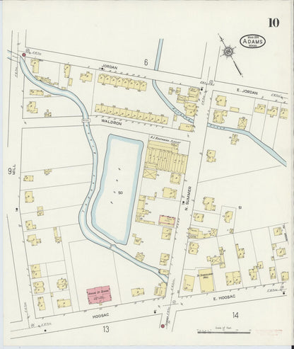Sanborn Fire Insurance Map from Adams, Berkshire County, Massachusetts (1914), Sheet #0010 - Complete Map Set gallery image, historic Sanborn map, vintage wall art, Massachusetts Massachusetts