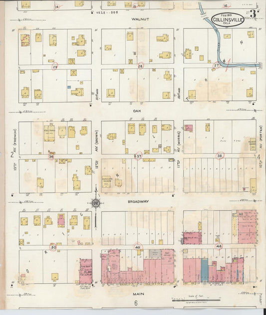 Sanborn Fire Insurance Map from Collinsville, Tulsa County, Oklahoma (1936), Sheet #0003 - Historic Sanborn Fire Insurance Map Print, vintage old map wall art, antique decor, genealogy gift, Oklahoma Oklahoma map