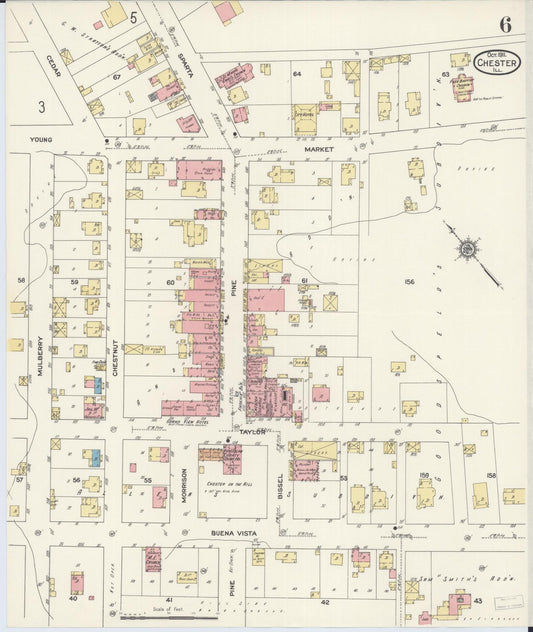 Sanborn Fire Insurance Map from Chester, Randolph County, Illinois (1911), Sheet #0006 - Historic Sanborn Fire Insurance Map Print, vintage old map wall art, antique decor, genealogy gift, Illinois Illinois map