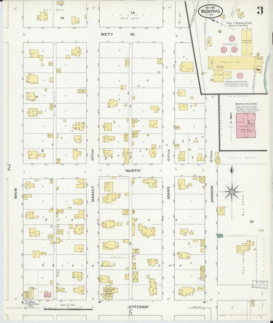 Sanborn Fire Insurance Map from Memphis, Scotland County, Missouri (1909), Sheet #0003 - Historic Sanborn Fire Insurance Map Print, vintage old map wall art, antique decor, genealogy gift, Missouri Missouri map