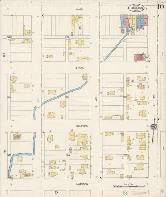 Sanborn Fire Insurance Map from Hamilton, Ravalli County, Montana (1914), Sheet #0010 - Historic Sanborn Fire Insurance Map Print, vintage old map wall art, antique decor, genealogy gift, Montana Montana map