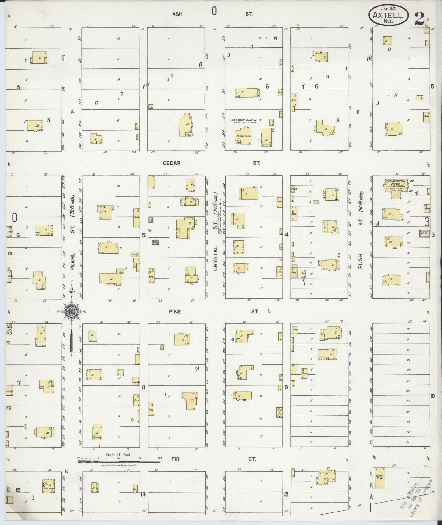 Sanborn Fire Insurance Map from Axtell, Kearney County, Nebraska (1921), Sheet #0002 - Complete Map Set gallery image, historic Sanborn map, vintage wall art, Nebraska Nebraska