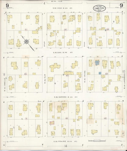Sanborn Fire Insurance Map from Lake City, Wabasha County, Minnesota (1938), Sheet #0009 - Historic Sanborn Fire Insurance Map Print, vintage old map wall art, antique decor, genealogy gift, Minnesota Minnesota map