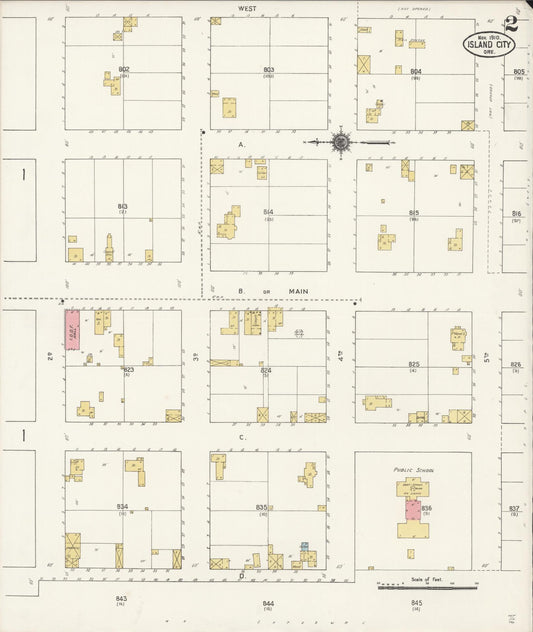Sanborn Fire Insurance Map from Island City, Union County, Oregon (1910), Sheet #0002 - Historic Sanborn Fire Insurance Map Print, vintage old map wall art, antique decor, genealogy gift, Oregon Oregon map