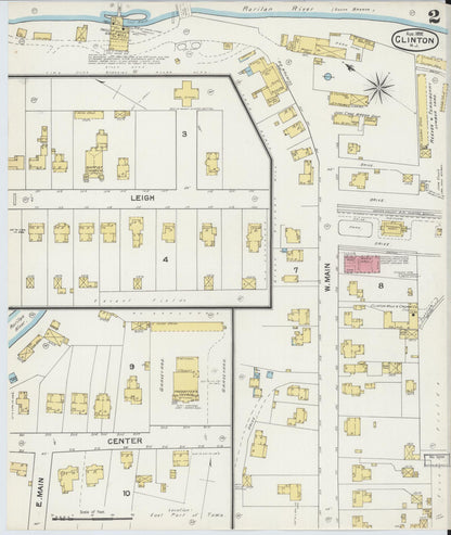 Sanborn Fire Insurance Map from Clinton, Hunterdon County, New Jersey (1892), Sheet #0002 - Complete Map Set gallery image, historic Sanborn map, vintage wall art, New Jersey New Jersey