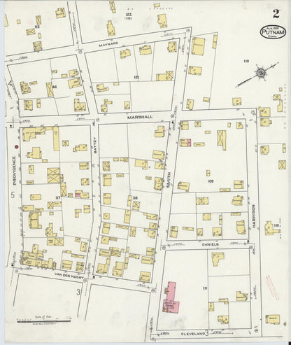 Sanborn Fire Insurance Map from Putnam, Windham County, Connecticut (1920), Sheet #0002 - Complete Map Set gallery image, historic Sanborn map, vintage wall art, Connecticut Connecticut