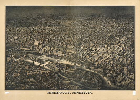Minneapolis, Minnesota. (1885) – Historic Bird’s-Eye View Panorama Print