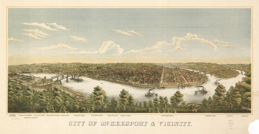 City of McKeesport & vicinity. (1893) – Historic Bird’s-Eye View Panorama Print
