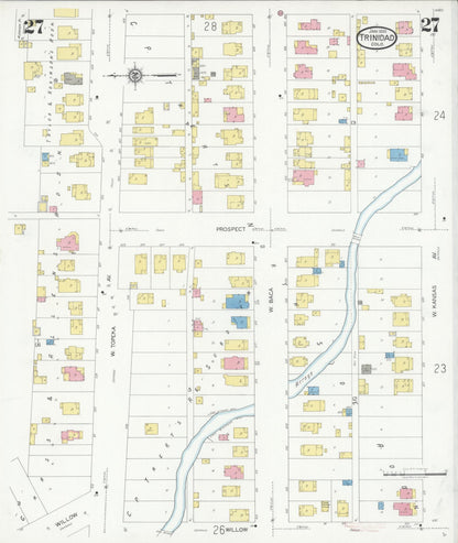 Sanborn Fire Insurance Map from Trinidad, Las Animas County, Colorado (1930), Sheet #0027 - Complete Map Set gallery image, historic Sanborn map, vintage wall art, Colorado Colorado