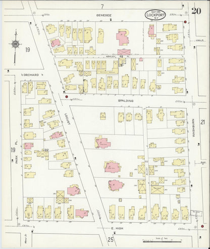 Sanborn Fire Insurance Map from Lockport, Niagara County, New York (1914), Sheet #0020 - Complete Map Set gallery image, historic Sanborn map, vintage wall art, New York New York