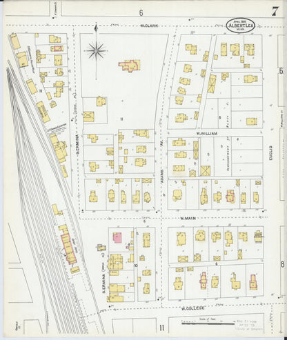 Sanborn Fire Insurance Map from Albert Lea, Freeborn County, Minnesota (1905), Sheet #0007 - Complete Map Set gallery image, historic Sanborn map, vintage wall art, Minnesota Minnesota