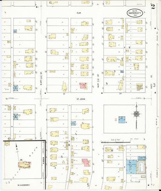 Sanborn Fire Insurance Map from Garden City, Finney County, Kansas (1911), Sheet #0002 - Historic Sanborn Fire Insurance Map Print, vintage old map wall art, antique decor, genealogy gift, Kansas Kansas map
