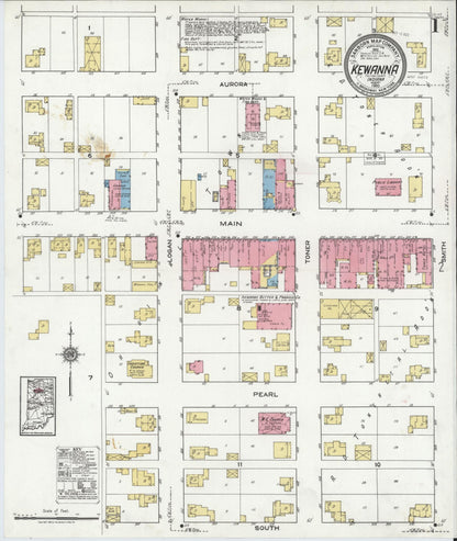 Sanborn Fire Insurance Map from Kewanna, Fulton County, Indiana (1920), Sheet #0001 - Historic Sanborn Fire Insurance Map Print, vintage old map wall art, antique decor, genealogy gift, Indiana Indiana map