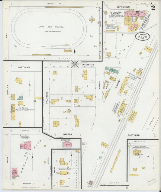 Sanborn Fire Insurance Map from Avon, Fulton County, Illinois (1906), Sheet #0002 - Historic Sanborn Fire Insurance Map Print, vintage old map wall art, antique decor, genealogy gift, Illinois Illinois map