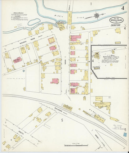 Sanborn Fire Insurance Map from Middleburg, Snyder County, Pennsylvania (1913), Sheet #0004 - Historic Sanborn Fire Insurance Map Print, vintage old map wall art, antique decor, genealogy gift, Pennsylvania Pennsylvania map