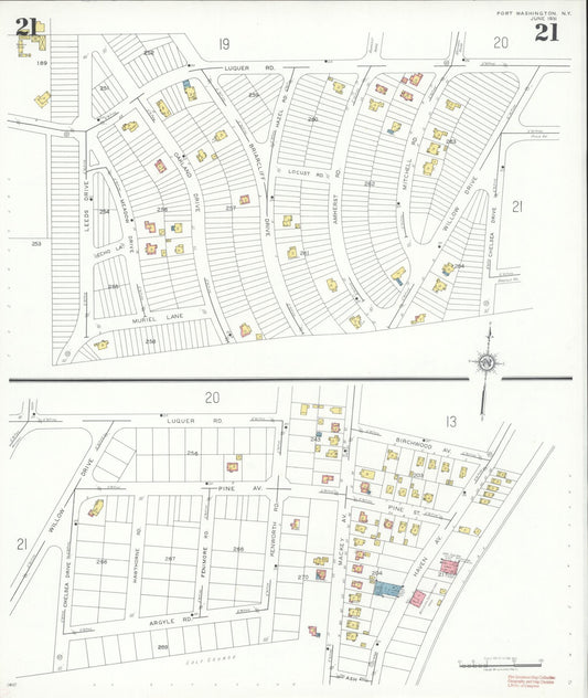 Sanborn Fire Insurance Map from Port Washington, Nassau County, New York (1931), Sheet #0021 - Historic Sanborn Fire Insurance Map Print, vintage old map wall art, antique decor, genealogy gift, New York New York map