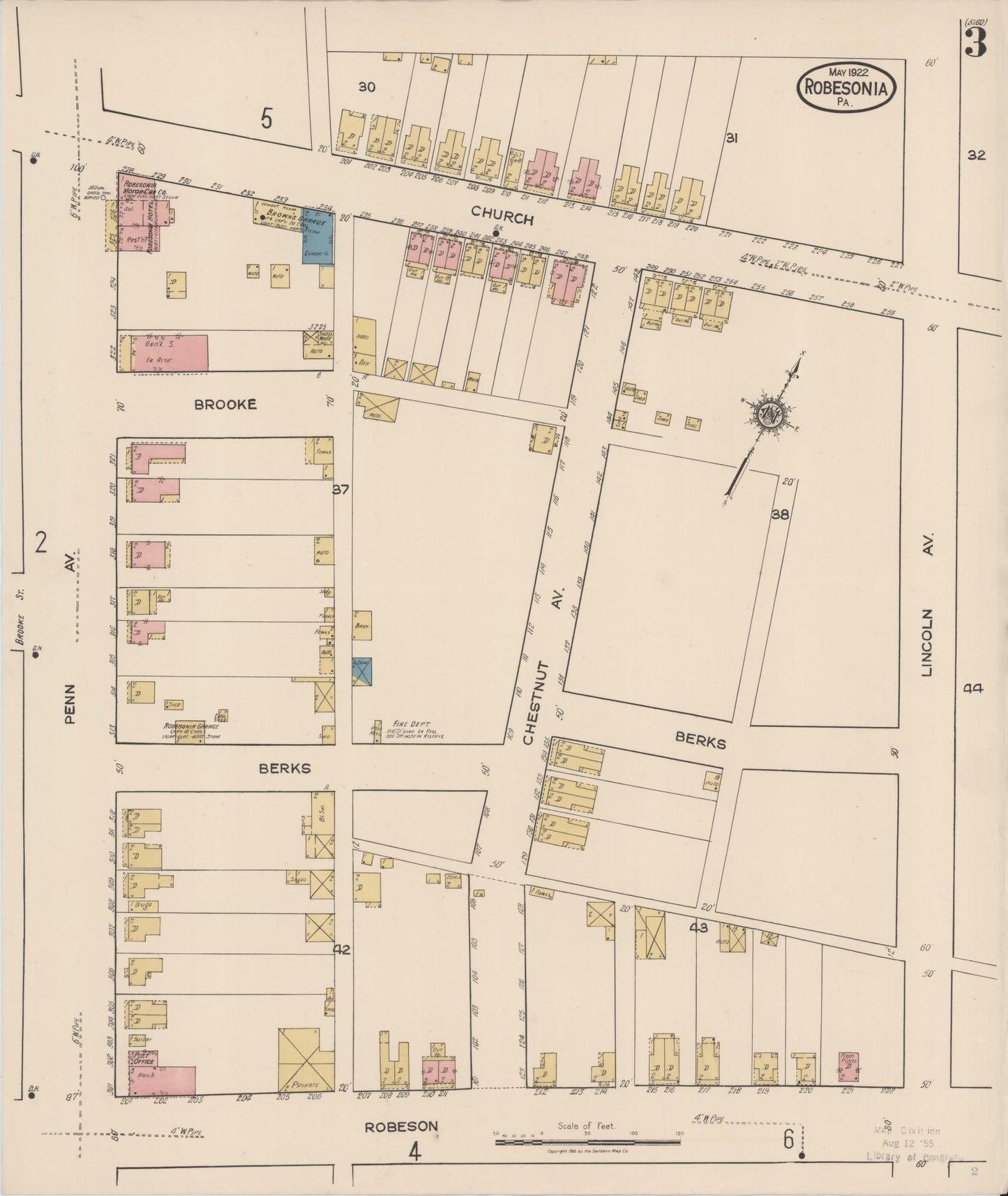 Sanborn Fire Insurance Map from Robesonia, Berks County, Pennsylvania (1922), Sheet #0003 - Complete Map Set gallery image, historic Sanborn map, vintage wall art, Pennsylvania Pennsylvania