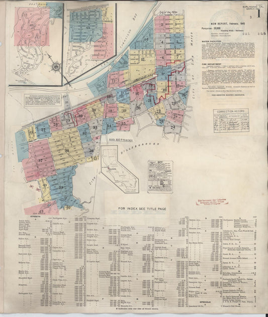 Sanborn Fire Insurance Map from Burlingame, San Mateo County, California (1949), Sheet #0001 - Complete Map Set gallery image, historic Sanborn map, vintage wall art, California California