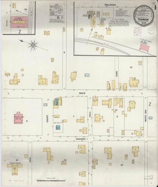Sanborn Fire Insurance Map from Thomson, McDuffie County, Georgia. (1901) – Historic Sanborn Fire Insurance Map Print
