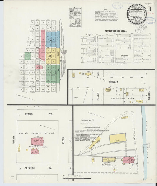 Sanborn Fire Insurance Map from Mandan, Morton County, North Dakota (1898), Sheet #0001 - Complete Map Set gallery image, historic Sanborn map, vintage wall art, North Dakota North Dakota