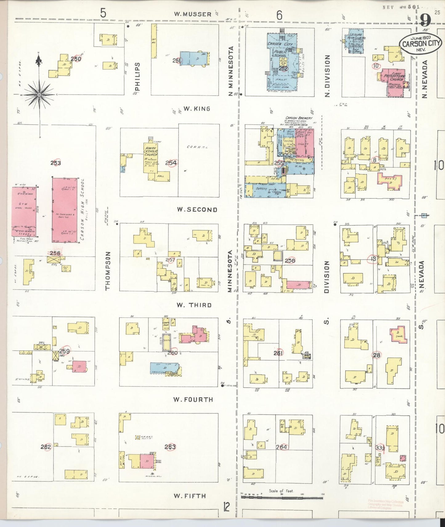 Sanborn Fire Insurance Map from Carson City, Carson City County, Nevada (1941), Sheet #0009 - Complete Map Set gallery image, historic Sanborn map, vintage wall art, Nevada Nevada