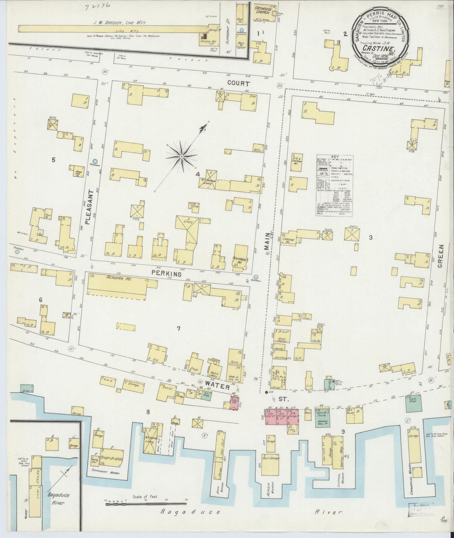 Sanborn Fire Insurance Map from Castine, Hancock County, Maine. (1896) – Historic Sanborn Fire Insurance Map Print