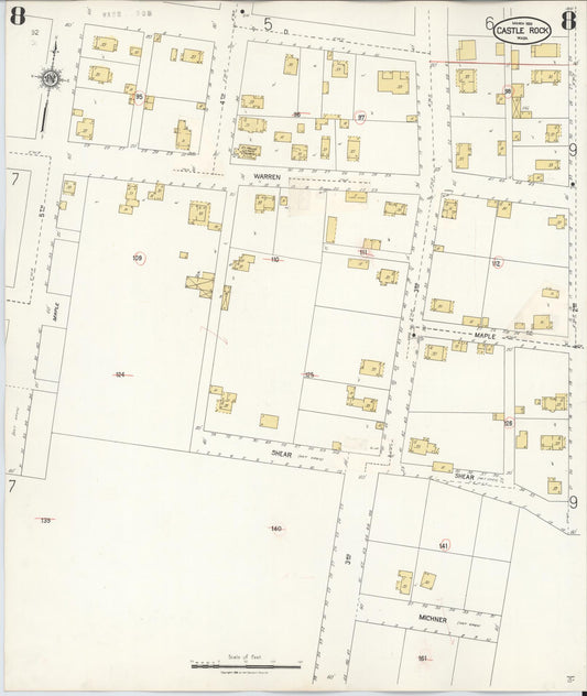 Sanborn Fire Insurance Map from Castle Rock, Cowlitz County, Washington (1931), Sheet #0008 - Historic Sanborn Fire Insurance Map Print, vintage old map wall art, antique decor, genealogy gift, Washington Washington map