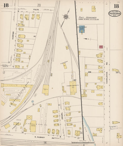 Sanborn Fire Insurance Map from Herkimer, Herkimer County, New York (1923), Sheet #0018 - Complete Map Set gallery image, historic Sanborn map, vintage wall art, New York New York