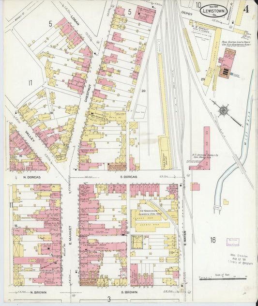 Sanborn Fire Insurance Map from Lewistown, Mifflin County, Pennsylvania (1910), Sheet #0004 - Historic Sanborn Fire Insurance Map Print, vintage old map wall art, antique decor, genealogy gift, Pennsylvania Pennsylvania map