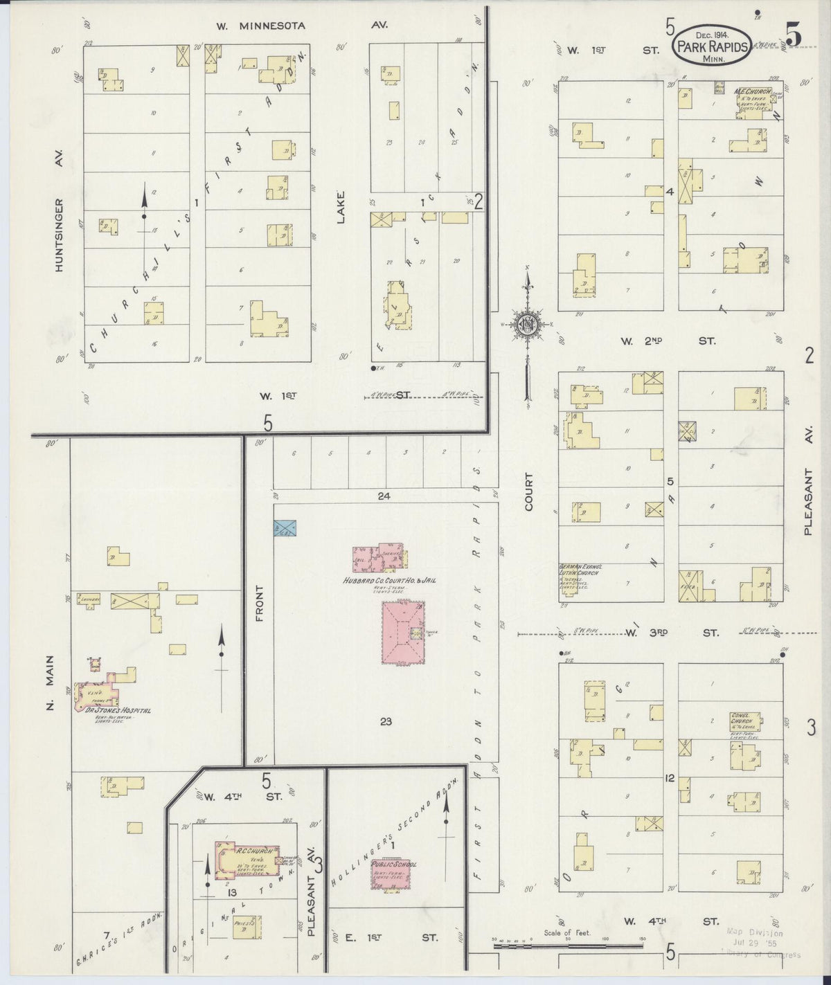 Sanborn Fire Insurance Map from Park Rapids, Hubbard County, Minnesota (1914), Sheet #0005 - Historic Sanborn Fire Insurance Map Print, vintage old map wall art, antique decor, genealogy gift, Minnesota Minnesota map