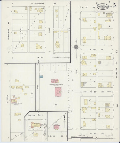 Sanborn Fire Insurance Map from Park Rapids, Hubbard County, Minnesota (1914), Sheet #0005 - Historic Sanborn Fire Insurance Map Print, vintage old map wall art, antique decor, genealogy gift, Minnesota Minnesota map