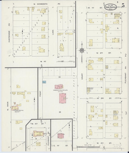 Sanborn Fire Insurance Map from Park Rapids, Hubbard County, Minnesota (1914), Sheet #0005 - Historic Sanborn Fire Insurance Map Print, vintage old map wall art, antique decor, genealogy gift, Minnesota Minnesota map