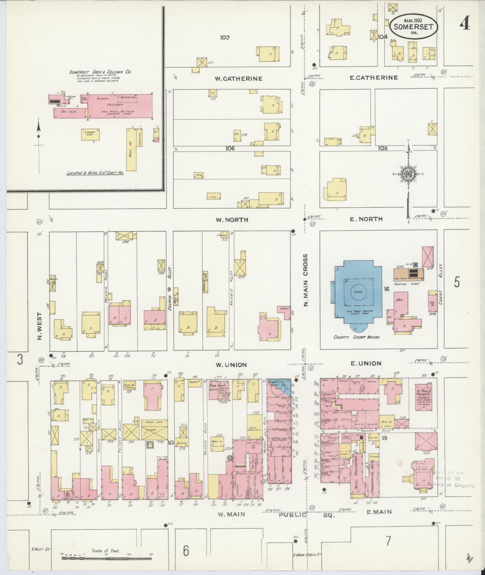 Sanborn Fire Insurance Map from Somerset, Somerset County, Pennsylvania (1910), Sheet #0004 - Complete Map Set gallery image, historic Sanborn map, vintage wall art, Pennsylvania Pennsylvania