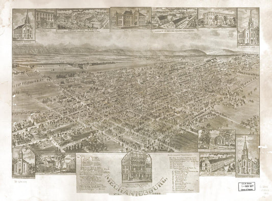 Mechanicsburg, Pa., 1903. (1903) – Historic Bird’s-Eye View Panorama Print