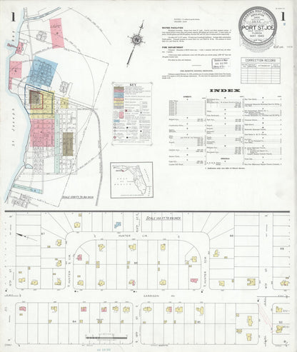 Sanborn Fire Insurance Map from Port Saint Joe, Gulf County, Florida (1940), Sheet #0001 - Complete Map Set gallery image, historic Sanborn map, vintage wall art, Florida Florida