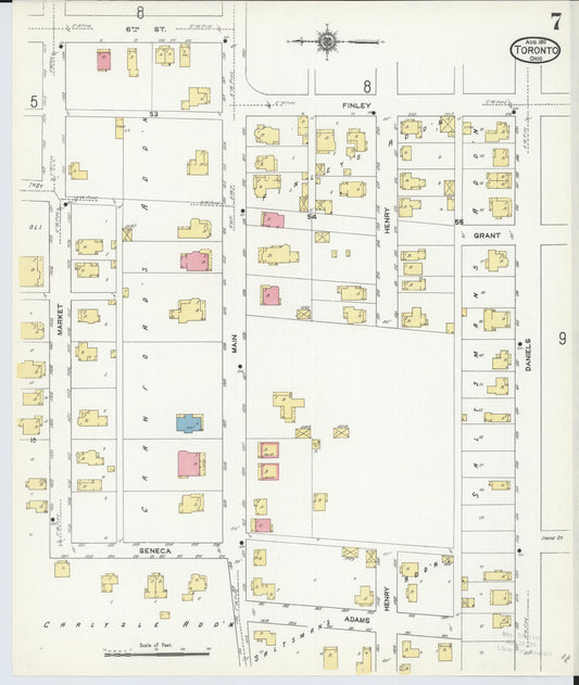 Sanborn Fire Insurance Map from Toronto, Jefferson County, Ohio (1911), Sheet #0007 - Historic Sanborn Fire Insurance Map Print, vintage old map wall art, antique decor, genealogy gift, Ohio Ohio map