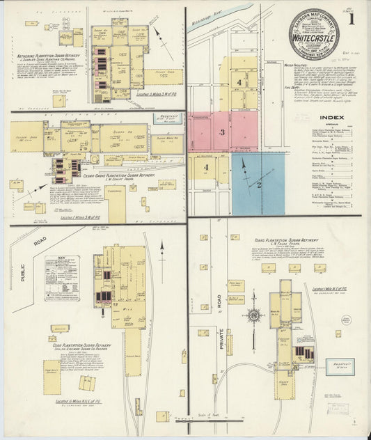 Sanborn Fire Insurance Map from White Castle, Iberville Parish, Louisiana. (1912) – Historic Sanborn Fire Insurance Map Print